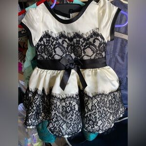 Nanette Lepore Girl Black and Cream Dress